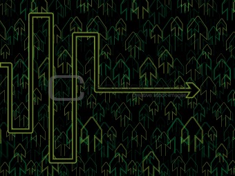 background with green arrows