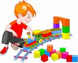 Boy with Train Set