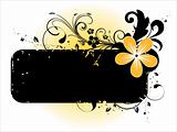 black floral design banner, vector illustration