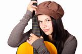 Woman holding guitar 