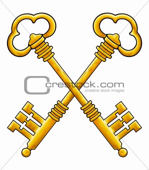 Golden keys vector