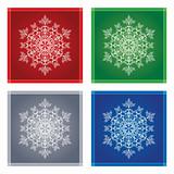 Four snowflakes in frames
