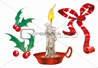 Set of Christmas objects
