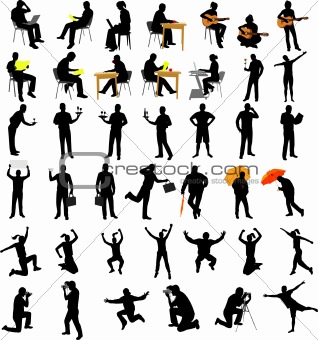 set of people silhouettes
