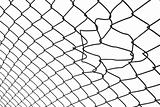 Damaged chain link fence