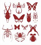 Silhouettes of insects