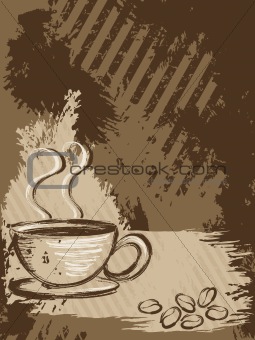 Vertical grungy coffee background