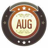 August Month on Brown Button