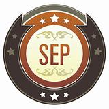 September Month on Brown Button
