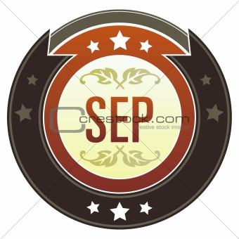 September Month on Brown Button