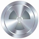 Radioactive Warning on Silver Button