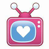 Heart on Pink Retro TV