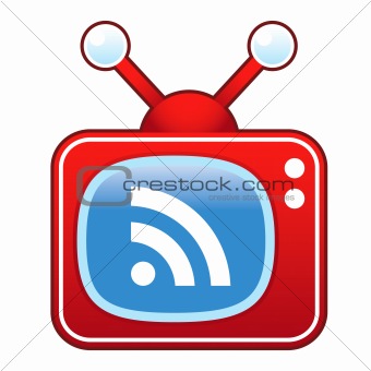 RSS Feed icon on retro TV
