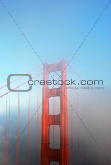 Detail of Golden Gate Bridge in Fog