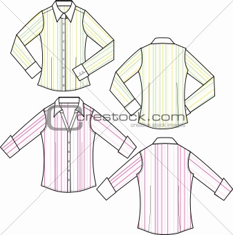 lady fashion formal stripe blouse