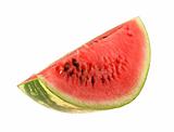 Single slice of ripe watermelon.