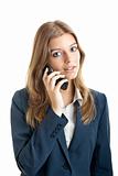 Business woman using a cell phone