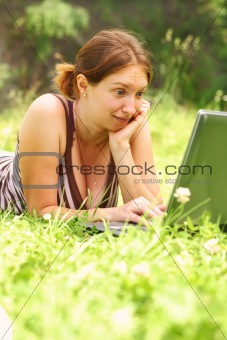 Woman working outdoors