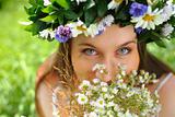 Girl with circlet of flowers