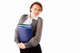 Business woman with files