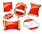 Set of Christmas Stickers or Icons