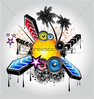 Tropical Latin Musical Event Background