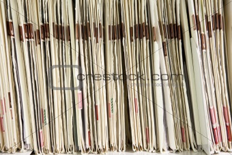 Files organized on shelf