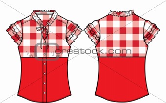 lady formal checked blouse