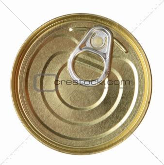 Single metal can. Top view.