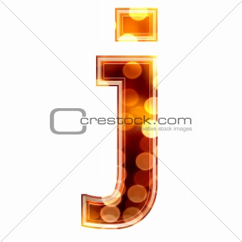 3d letter with glowing lights texture