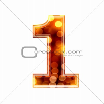 3d number with glowing lights texture