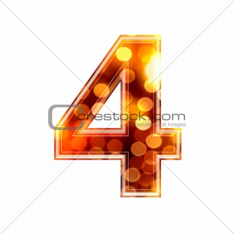 3d number with glowing lights texture