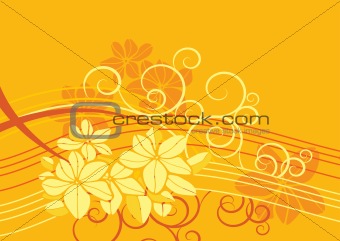 Orange Floral Background