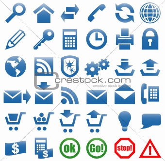 Icons for the web site Internet.
