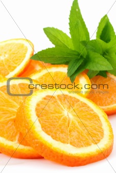 oranges and leaves of mint