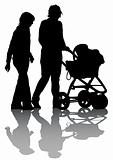 Family sidecar at walking