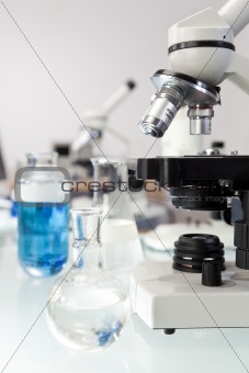 Microscope and Medical Research Equipment in a Scientific sLabor