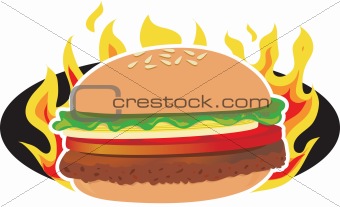 Flaming Hamburger