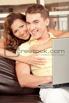 Smiling love couple