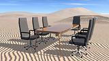 Meeting room in desert