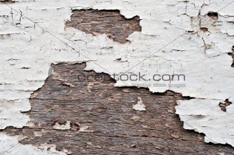 old peeling paint on wood
