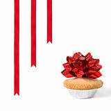 Christmas Mince Pie and Red Ribbons