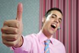 Businessman young with okay hand sign
