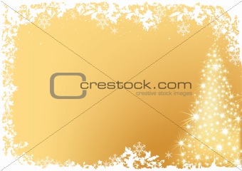 Golden Abstract Christmas Tree