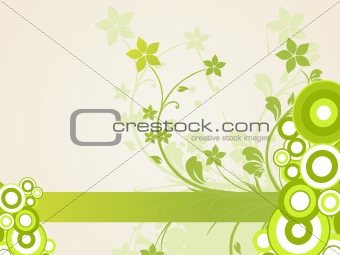 background with green floral pattern
