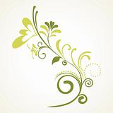 background with green floral