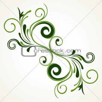isolated green flourish pattern