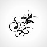 vector isolated black floral tattoo