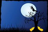 Halloween background with tree