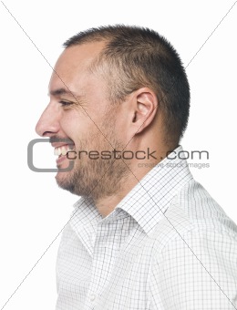 Portrait of a man laughing